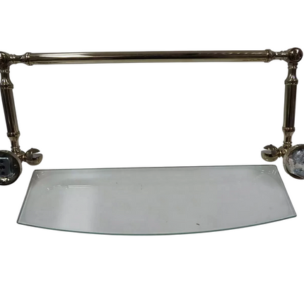 Allied Brass DT-33TB/18-PB Glass Shelf with Towel Bar, 18-Inch x 5-Inch