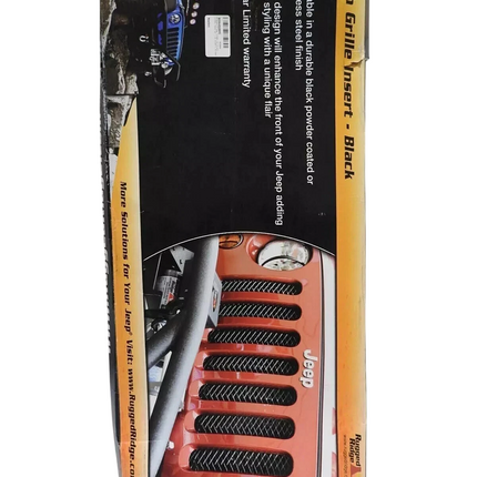 Rugged Ridge 11401. 31 Black Gloss Mesh Grille Insert Screen