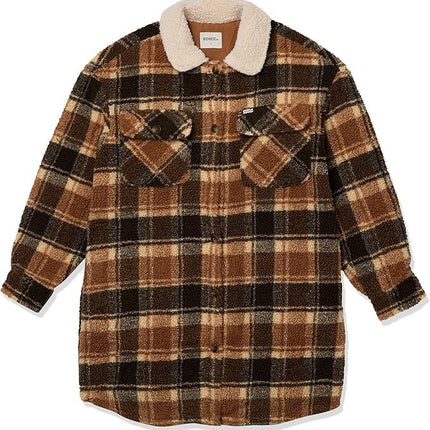 Riders By Lee Women's Teddy Sherpa Coat, Caramel Check, Size - 12