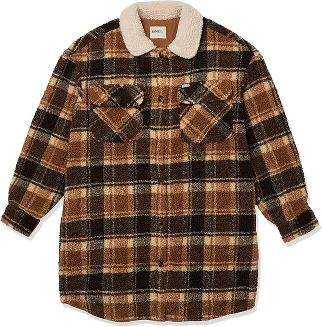 Riders By Lee Women's Teddy Sherpa Coat, Caramel Check, Size - 12