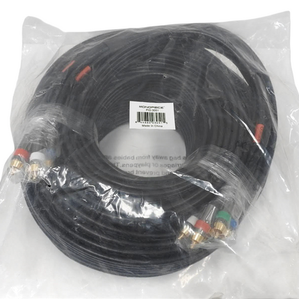 Monoprice 75-Feet 18AWG CL2 5-RCA RG-6 Component Video Coaxial Cable - Black