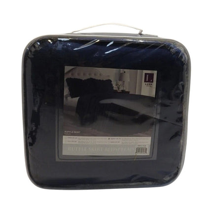 Lush Decor Ruffle Skirt Bedspread, Navy, Queen