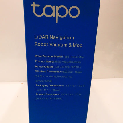 TP-Link Tapo RV30C Mop Robot Vacuum Cleaner, Suction Power 4200Pa, LiDAR Naviga
