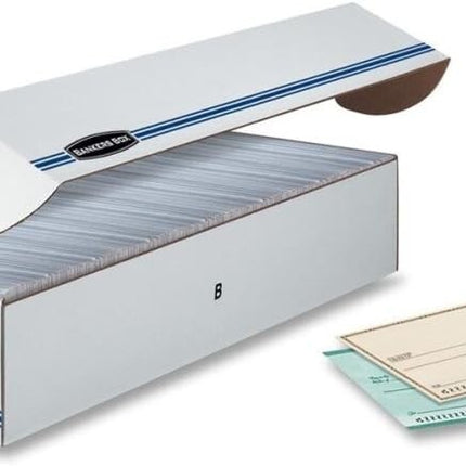 Bankers Box STOR/File Check Boxes, Standard Set-Up, Flip-Top Lid, 4 x 9 x 24Inch