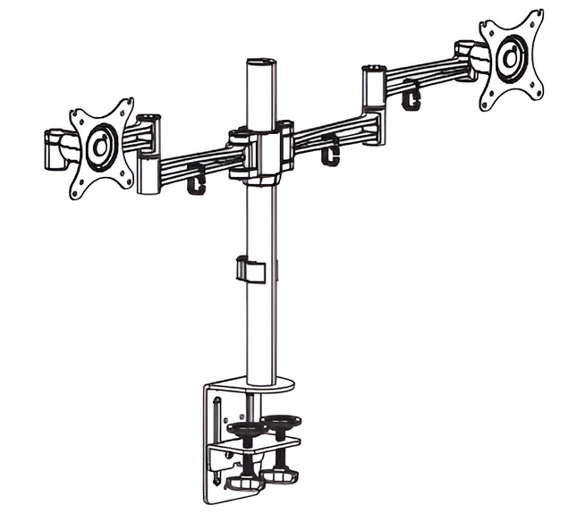 Kogan Articulating Dual Monitor Mount - KADMMPCCMPB