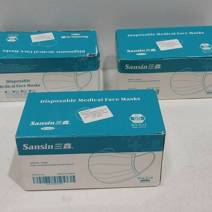4 x Sansin Disposable Medical Face Mask 50 Pieces