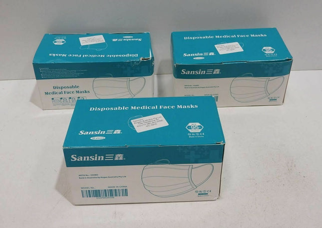 4 x Sansin Disposable Medical Face Mask 50 Pieces