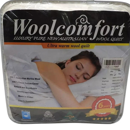 Australian Made Washable Merino Wool Quilt/Doona/Duvet 500GSM  King Single