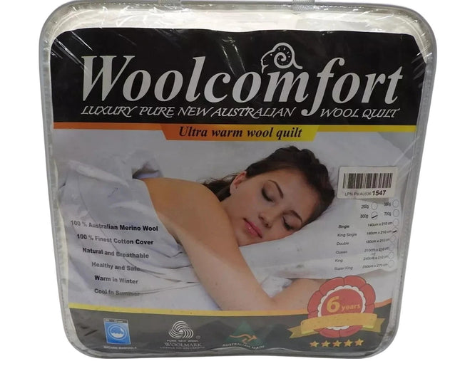 Australian Made Washable Merino Wool Quilt/Doona/Duvet 500GSM  King Single