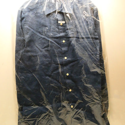 Nautica Men’s Solid Linen Long Sleeve Shirt, Lapis Blue, Small