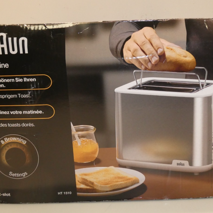 Braun PurShine 2 Slice Toaster White/Silver HT1510WH