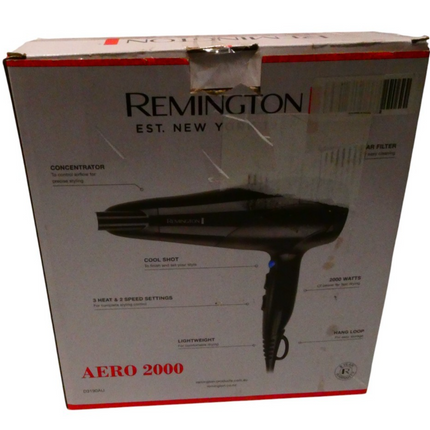 Remington D3190AU Aero 2000 Hair Dryer - Black