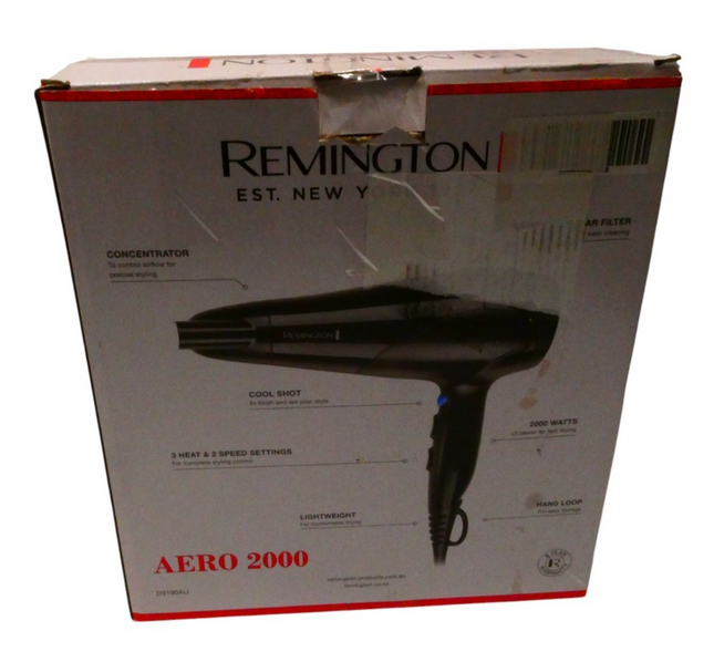 Remington D3190AU Aero 2000 Hair Dryer - Black
