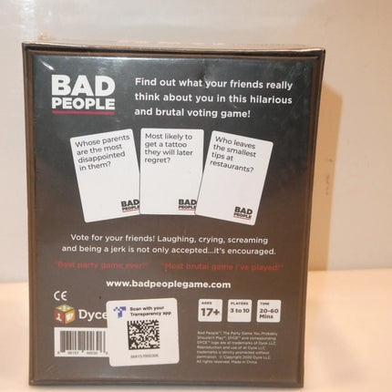Bad People The Party Card Game You Probably Shouldn't Play Friends Adult Game