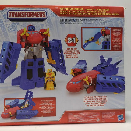 Transformers Toys Optimus Prime Jumbo Jet Wing Racer Playset with 4.5-inch Bumbl
