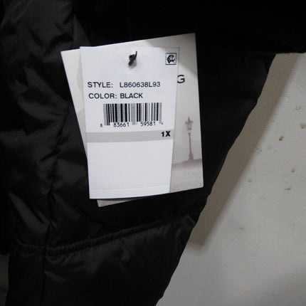 London Fog Women's Plus-Size Mid-Length Faux-Fur Collar Down Coat with Hood - 1X