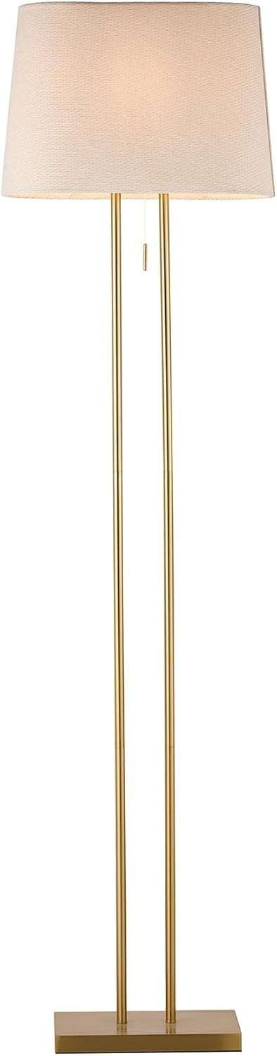 Lexi Lighting Arden Floor Lamp, Warm Base Metal Base, Ivory Fabric PVC Shade, H1