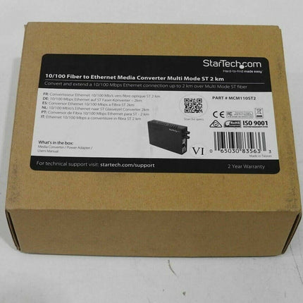 StarTech.com 10/100 Fiber to Ethernet Media Converter Multi Mode ST 2 km MCM110S