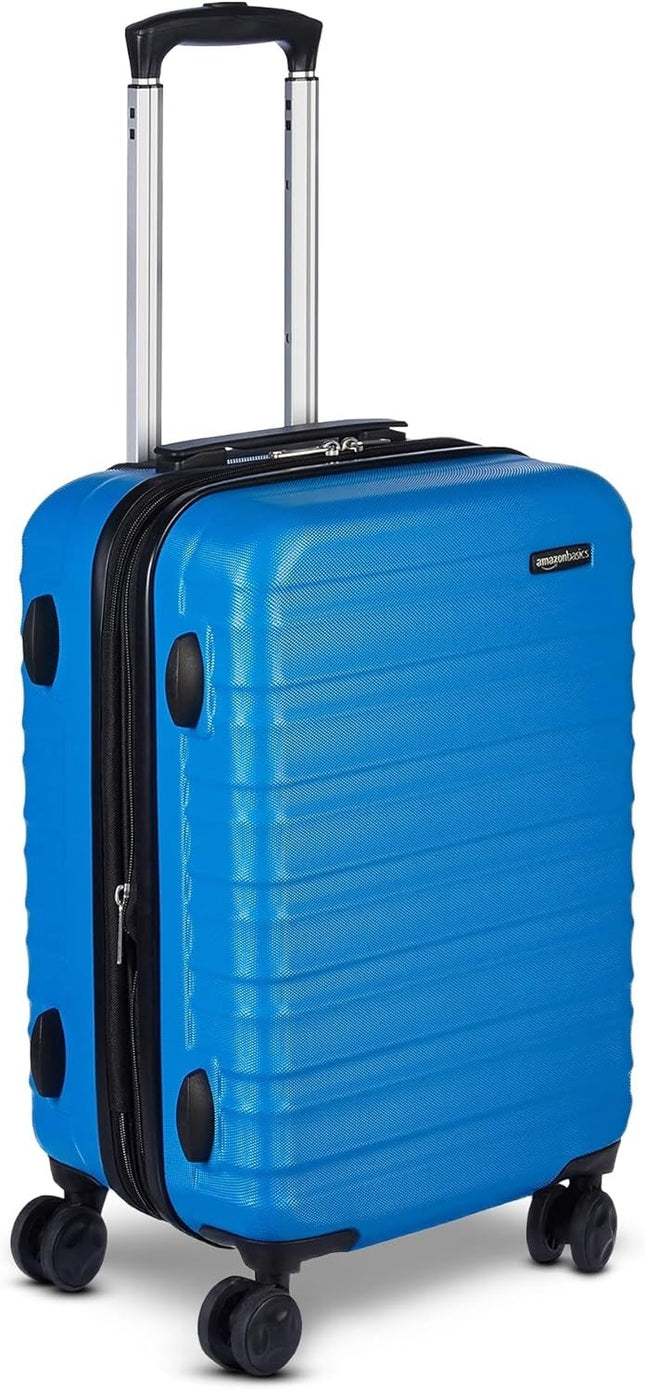 Amazon Basics Hardside Expandable Spinner Suitcase, Light Blue, 55cm Carry-On