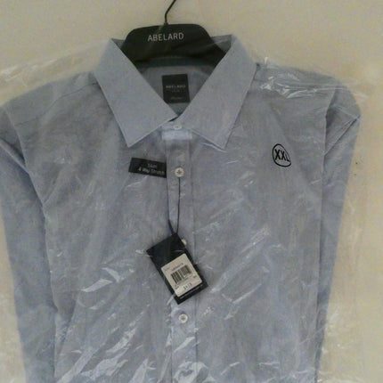 Abelard Men's 4 Way Stretch Poplin Slim Fit Dress Shirt, Sky, XXL