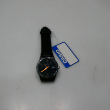 CASIO MTPV002L-1B3 Unisex Black/Silver Analog Watch with Black Band