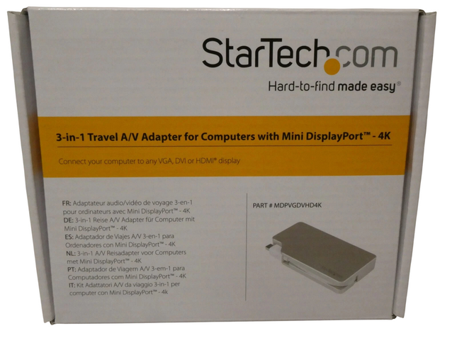 StarTech.com Aluminum Travel A/V Adapter: 3-in-1 Mini DisplayPort to VGA, DVI or