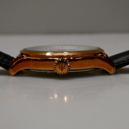 MASERATI Men's 'Epoca' Quartz Stainless Steel and Leather Fashion Watch, Color:B