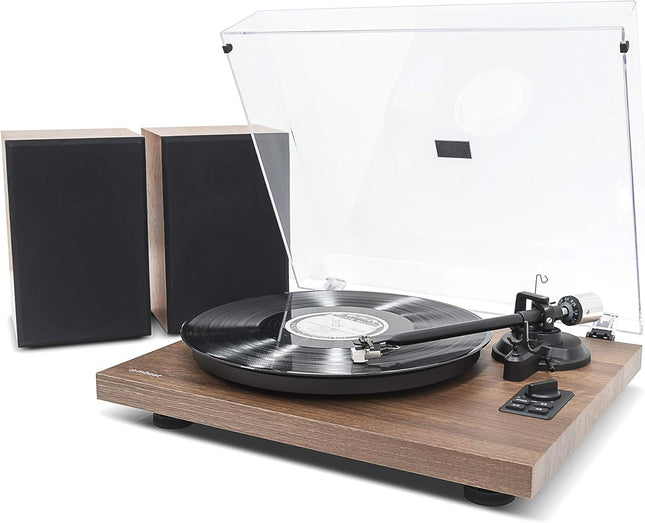 mbeat MB-PT-28 Bluetooth Hi-Fi Vinyl Turntable Record Player with 36W Bookshelf