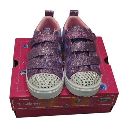 Skechers Girl's Twinkle Toes: Twinkle Sparks - Shining Hearts Sneaker, Purple/Mu