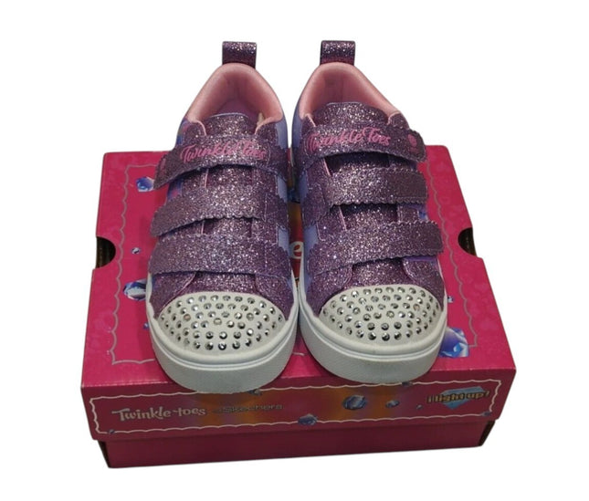 Skechers Girl's Twinkle Toes: Twinkle Sparks - Shining Hearts Sneaker, Purple/Mu