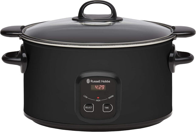 Russell Hobbs 6L Family Searing Slow Cooker 3 Heat Settings RHSC650BLK - Black