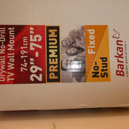 Barkan TV Wall Mount, 29-75 inch Fixed, Drywall No Stud No Drill Flat/Curved Scr