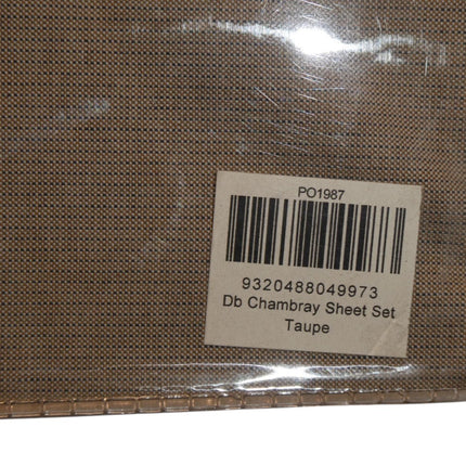 Bambury Chambray Sheet Set, Double, Taupe