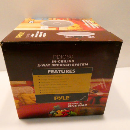 Pyle 6.5'' In-Wall/In-Ceiling Midbass Speakers (Pair) - 2-Way Woofer Speaker Sys
