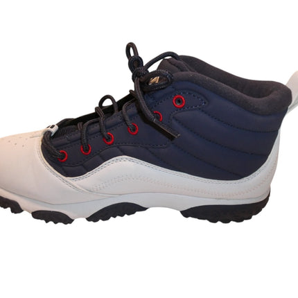 FILA Men's Serpente Basketball Shoe, White/Fnavy/Fred, 7 US