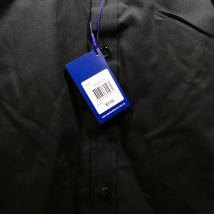 Abelard Men's 4 Way Stretch Poplin Slim Fit Dress Shirt, Black, M