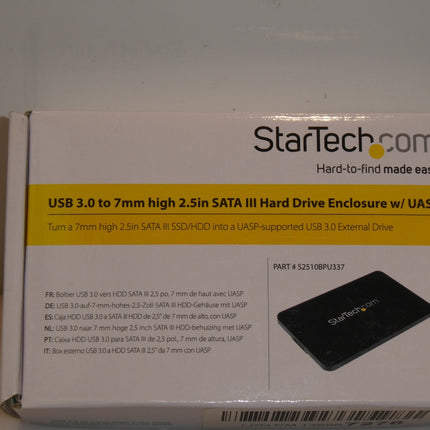 Startech.com USB 3.0 to 7mm high 2.5in SATA III Hard Drive Enclosure w/ UASP