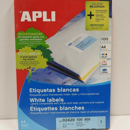 Apli Labels A4 99x68mm Round 100 Sheets