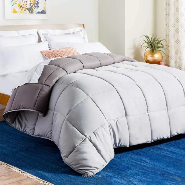 Linenspa AllSeason Reversible Down Alternative Quilted Comforter Oversized King