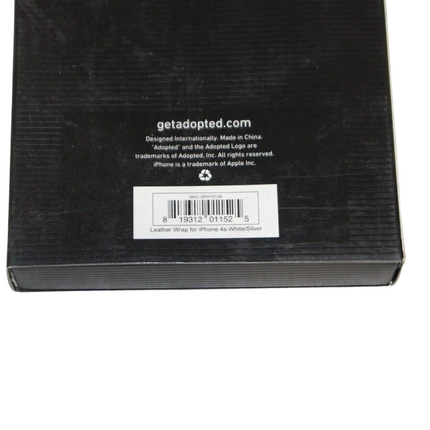 Adopted Leather Wrap Case for iPhone 4 - White/Silver