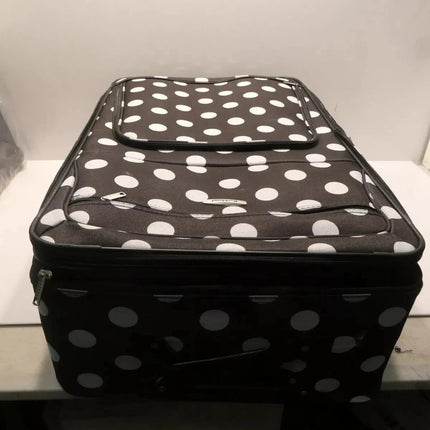 Rockland Vara Softside 3-Piece Upright Luggage Set, Black dot, 3-Piece Set