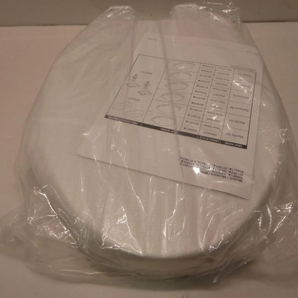 Faucet Morgan Elongated Slow-Close White Toilet Seat with Non-Slip Seat Bumpers,