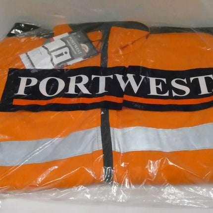 Portwest 100% Cotton 4-in-1 Jacket MJ777, Orange/Navy - Small