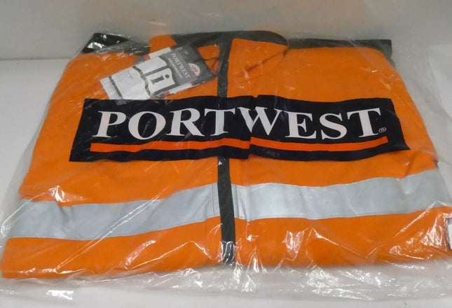 Portwest 100% Cotton 4-in-1 Jacket MJ777, Orange/Navy - Small