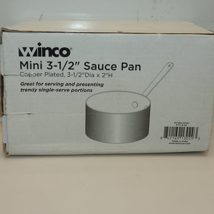 Winco DCWA-204C Copper Plated Stainless Steel 3-1/2" Diameter Mini Sauce Pan Ser