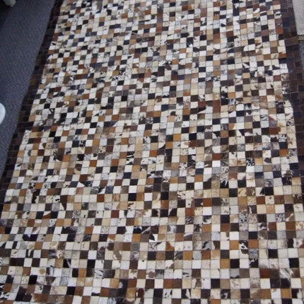 Studio Collection Hand Made / Hairon Leather Patch Rug 225cm x 155cm