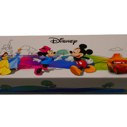 Disney Kids W001803 Princess Stainless Steel Plain Case With Printed Strap Watch