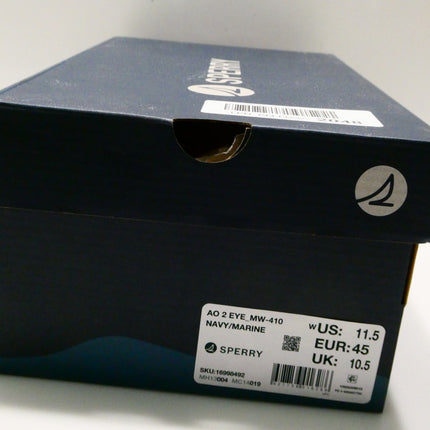 Sperry Mens AO 2 Eye Boat Shoe Navy Leather Smooth Boat Shoe, Navy, Size US 11.5