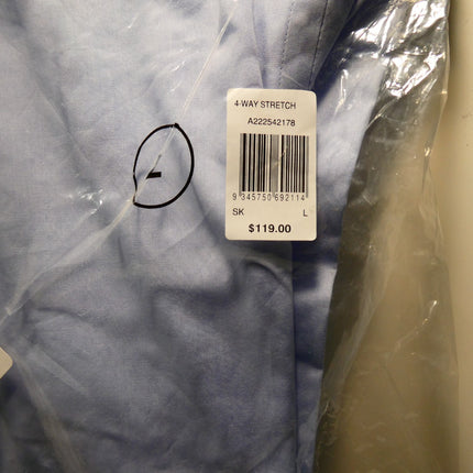 Abelard Men's 4 Way Stretch Poplin Slim Fit Dress Shirt, Sky, L