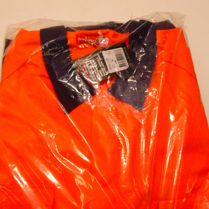 Hard Yakka Men's Foundations Hi-Visibility Two Tone Cotton Drill Coverall, Orang